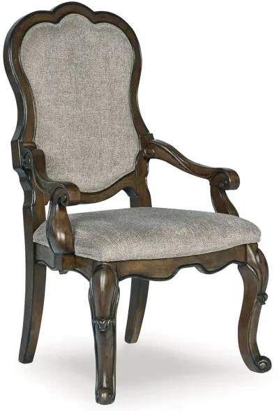 Maylee - Dark Brown - Dining Upholstered Arm Chair (Set of 2)