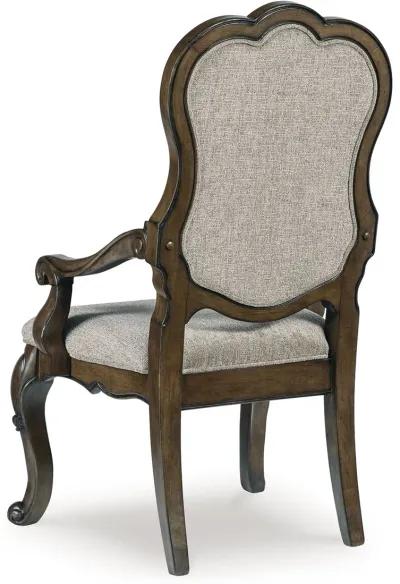 Maylee - Dark Brown - Dining Upholstered Arm Chair (Set of 2)