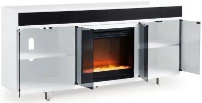 Gardoni - White / Black - 72" TV Stand With Electric Fireplace