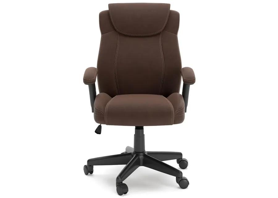 Roanhowe - Brown - 3 Pc. - Home Office Desk, Bookcase, Swivel Desk Chair