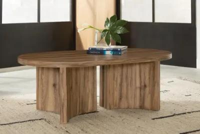 Austanny - Warm Brown - Oval Cocktail Table