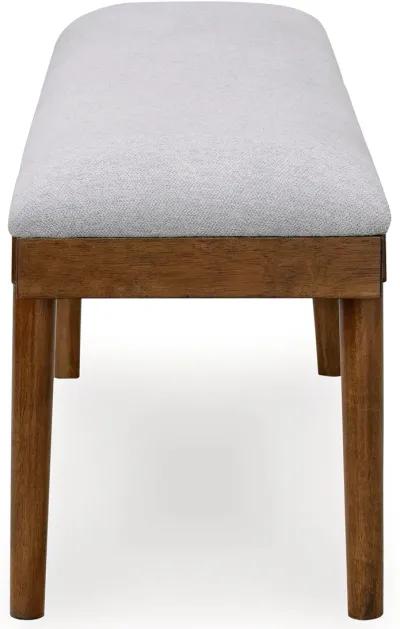 Lyncott - Gray / Brown - Large Upholstered Dining Room Bench