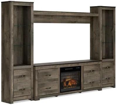 Trinell - 4-Piece Entertainment Center With TV Stand And Fireplace Insert