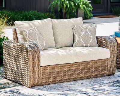 Sandy Bloom - Beige - Loveseat W/Cushion