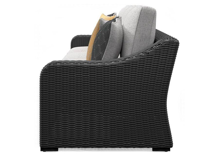 Beachcroft - Black / Light Gray - 2-Piece Outdoor Loveseat With Cushion