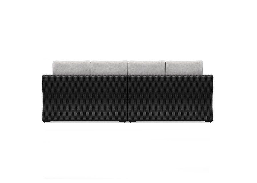 Beachcroft - Black / Light Gray - 2-Piece Outdoor Loveseat With Cushion