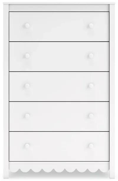 Hallityn - White - Five Drawer Chest