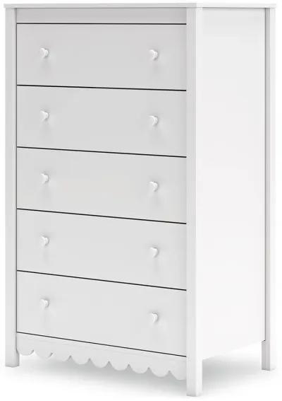 Hallityn - White - Five Drawer Chest