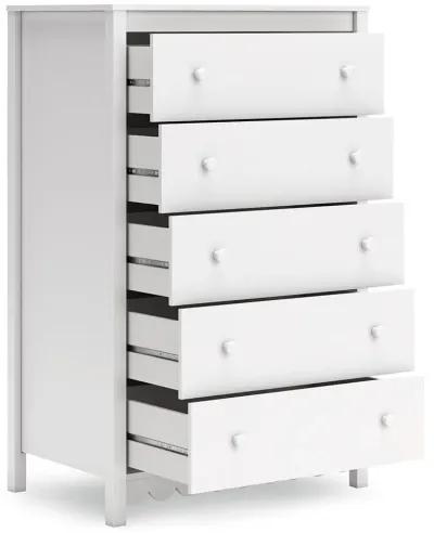 Hallityn - White - Five Drawer Chest