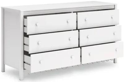 Hallityn - White - Six Drawer Dresser