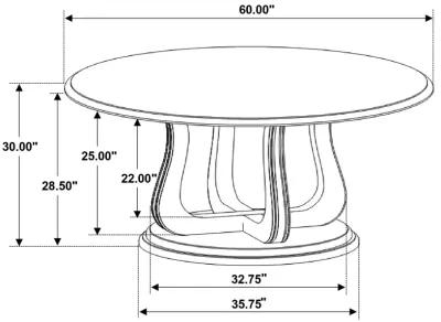 Trofello - 5 Piece Round Dining Table Set - White Washed