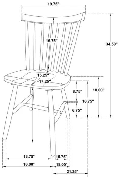 Hollyoak - Windsor Wood Dining Side Chair (Set of 2) - Black