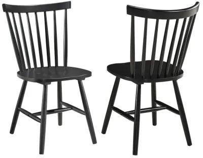 Hollyoak - Windsor Wood Dining Side Chair (Set of 2) - Black