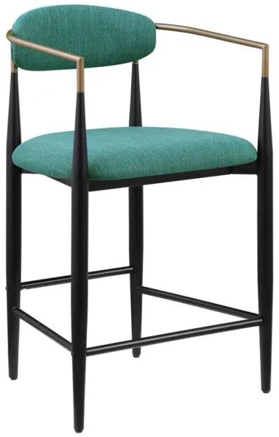 Tina - Metal Counter Height Bar Stool With Upholstered Back And Seat (Set of 2)