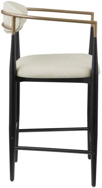 Tina - Metal Counter Height Bar Stool With Upholstered Back And Seat (Set of 2)