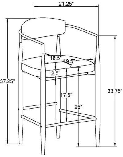 Tina - Metal Counter Height Bar Stool With Upholstered Back And Seat (Set of 2)