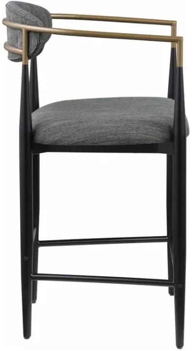 Tina - Metal Counter Height Bar Stool With Upholstered Back And Seat (Set of 2)