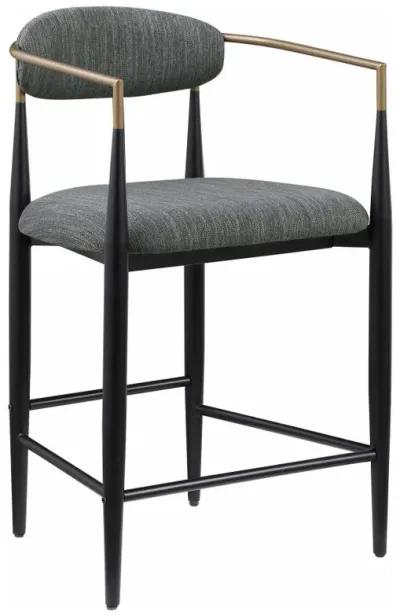 Tina - Metal Counter Height Bar Stool With Upholstered Back And Seat (Set of 2)