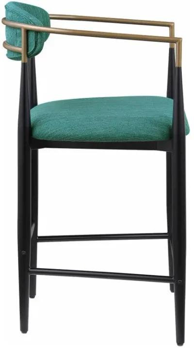 Tina - Metal Counter Height Bar Stool With Upholstered Back And Seat (Set of 2)