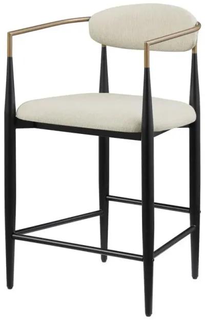 Tina - Metal Counter Height Bar Stool With Upholstered Back And Seat (Set of 2)