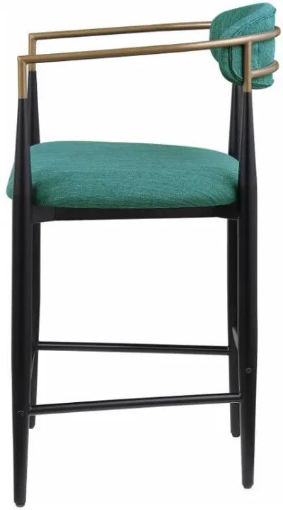 Tina - Metal Counter Height Bar Stool With Upholstered Back And Seat (Set of 2)