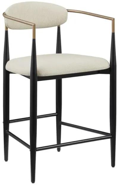 Tina - Metal Counter Height Bar Stool With Upholstered Back And Seat (Set of 2)