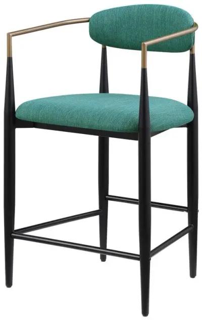 Tina - Metal Counter Height Bar Stool With Upholstered Back And Seat (Set of 2)