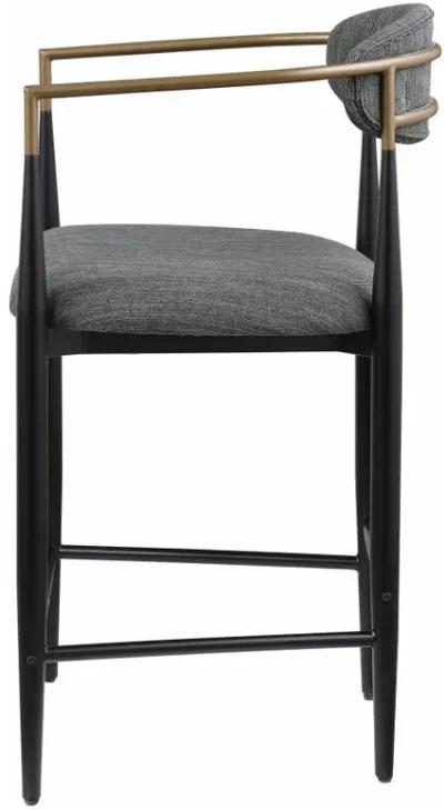 Tina - Metal Counter Height Bar Stool With Upholstered Back And Seat (Set of 2)