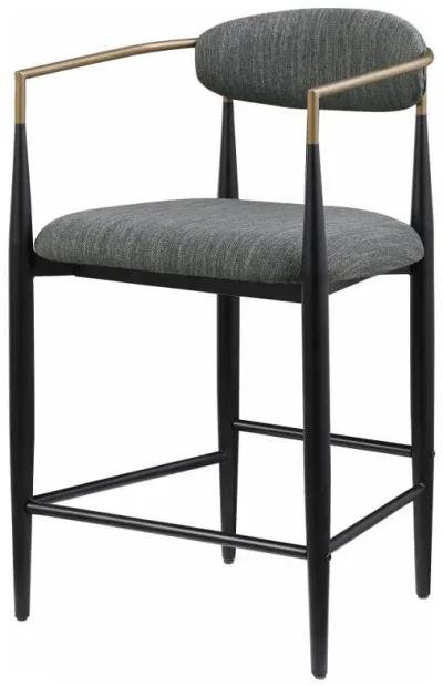 Tina - Metal Counter Height Bar Stool With Upholstered Back And Seat (Set of 2)