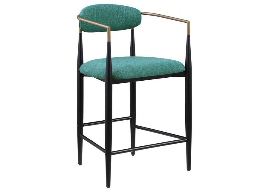 Tina - Metal Counter Height Bar Stool With Upholstered Back And Seat (Set of 2)