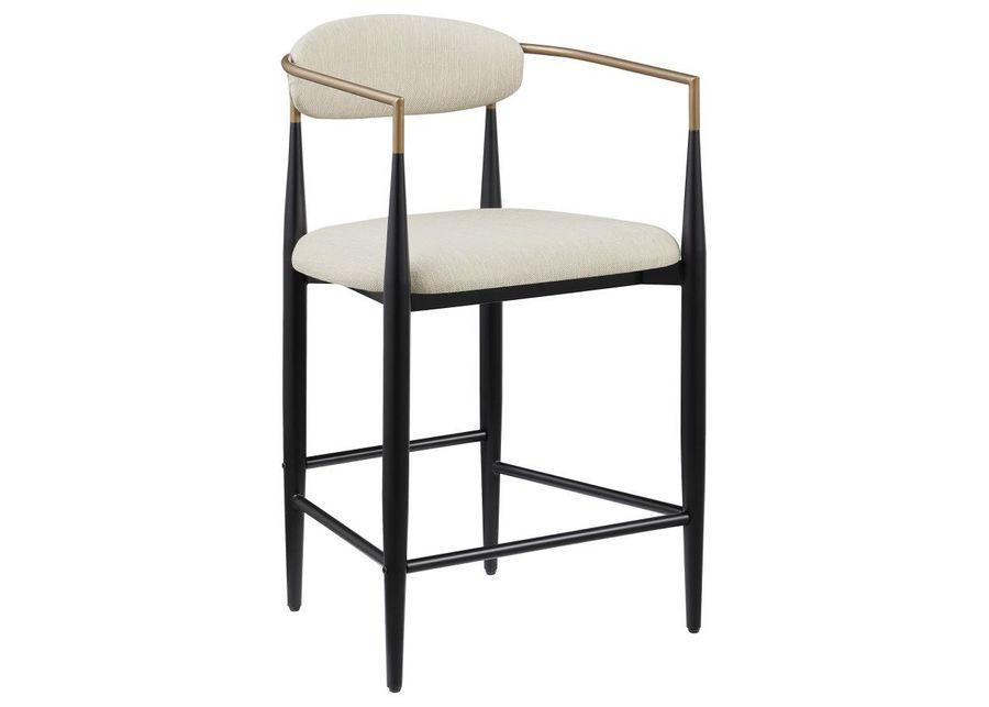 Tina - Metal Counter Height Bar Stool With Upholstered Back And Seat (Set of 2)