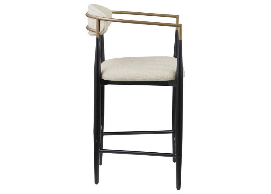 Tina - Metal Counter Height Bar Stool With Upholstered Back And Seat (Set of 2)