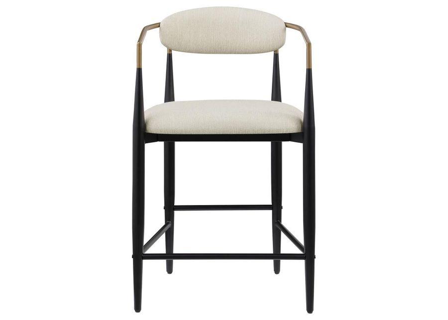 Tina - Metal Counter Height Bar Stool With Upholstered Back And Seat (Set of 2)