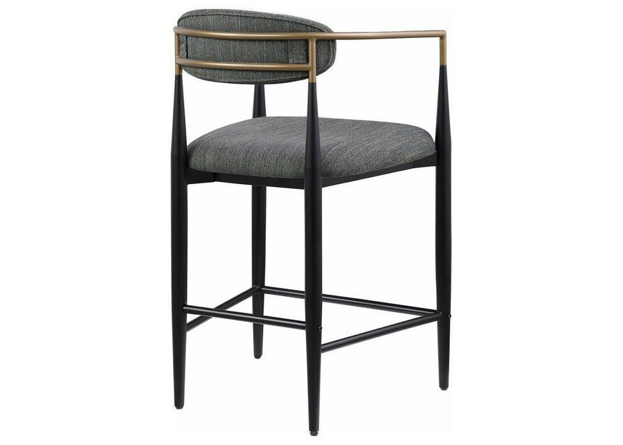 Tina - Metal Counter Height Bar Stool With Upholstered Back And Seat (Set of 2)