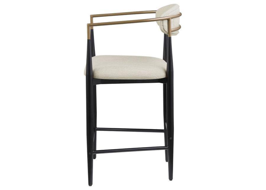 Tina - Metal Counter Height Bar Stool With Upholstered Back And Seat (Set of 2)