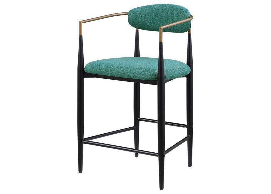 Tina - Metal Counter Height Bar Stool With Upholstered Back And Seat (Set of 2)