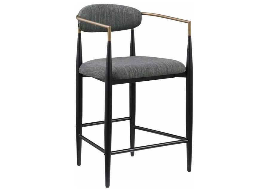 Tina - Metal Counter Height Bar Stool With Upholstered Back And Seat (Set of 2)