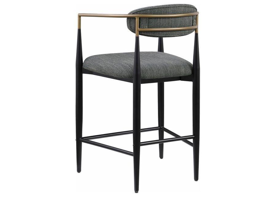 Tina - Metal Counter Height Bar Stool With Upholstered Back And Seat (Set of 2)