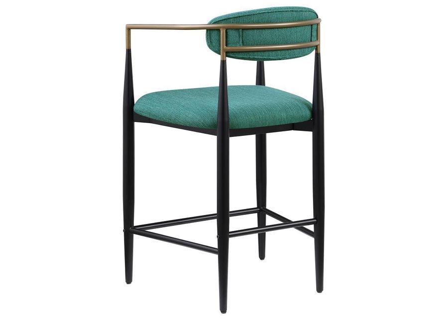 Tina - Metal Counter Height Bar Stool With Upholstered Back And Seat (Set of 2)