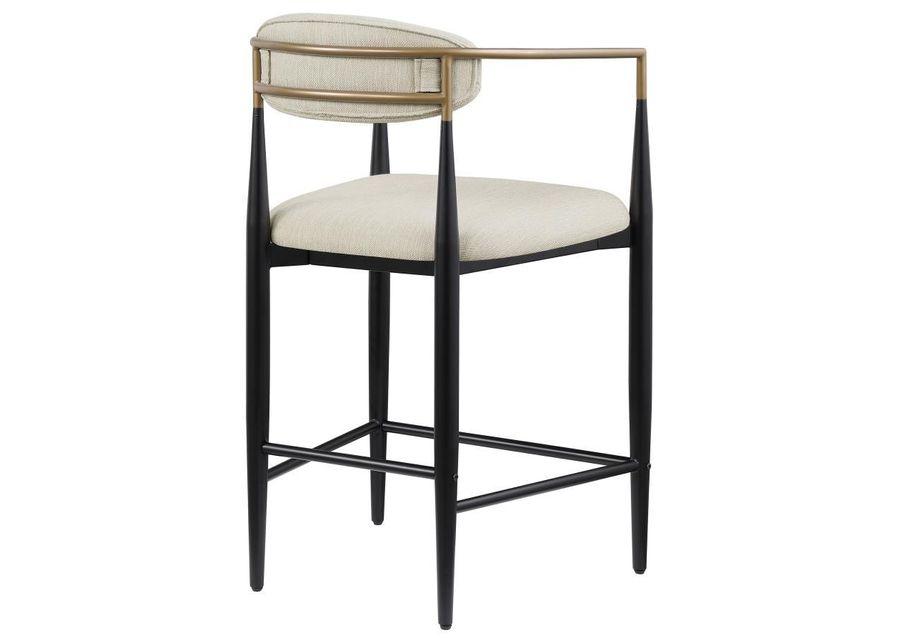 Tina - Metal Counter Height Bar Stool With Upholstered Back And Seat (Set of 2)