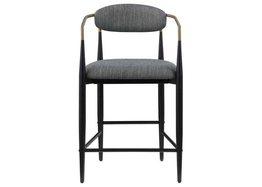 Tina - Metal Counter Height Bar Stool With Upholstered Back And Seat (Set of 2)