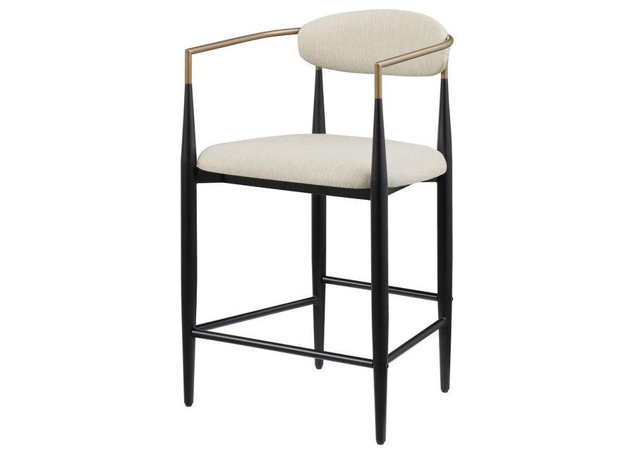 Tina - Metal Counter Height Bar Stool With Upholstered Back And Seat (Set of 2)