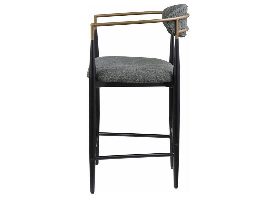 Tina - Metal Counter Height Bar Stool With Upholstered Back And Seat (Set of 2)