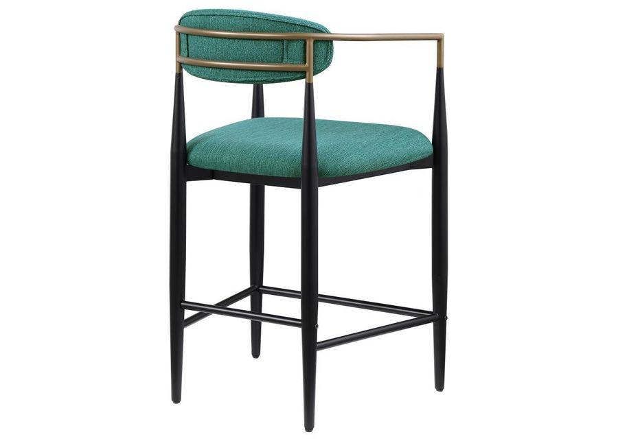 Tina - Metal Counter Height Bar Stool With Upholstered Back And Seat (Set of 2)