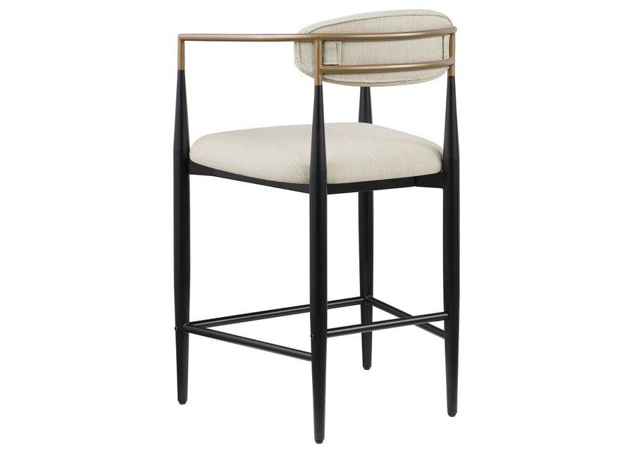 Tina - Metal Counter Height Bar Stool With Upholstered Back And Seat (Set of 2)