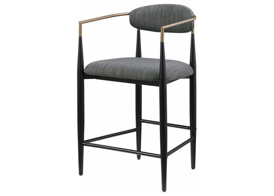 Tina - Metal Counter Height Bar Stool With Upholstered Back And Seat (Set of 2)