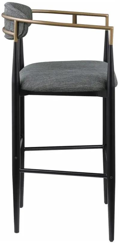 Tina - Metal Pub Height Bar Stool With Upholstered Back And Seat (Set of 2)