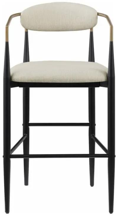 Tina - Metal Pub Height Bar Stool With Upholstered Back And Seat (Set of 2)