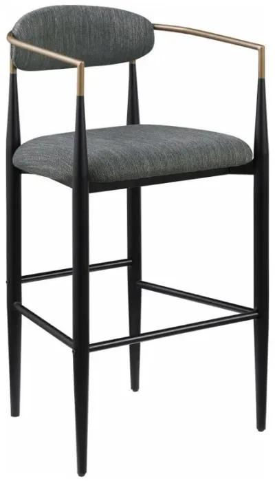 Tina - Metal Pub Height Bar Stool With Upholstered Back And Seat (Set of 2)