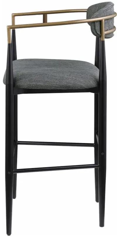 Tina - Metal Pub Height Bar Stool With Upholstered Back And Seat (Set of 2)